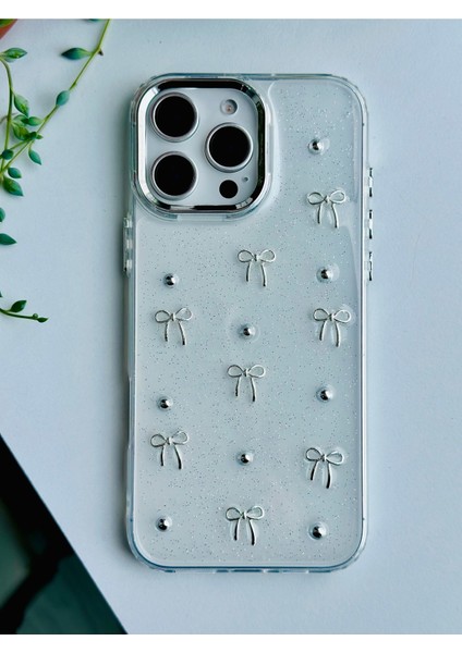 Iphone 16 Promax Uyumlu Mini Fiyonk Tasarımlı Oyuncaklı Silikon Kılıf