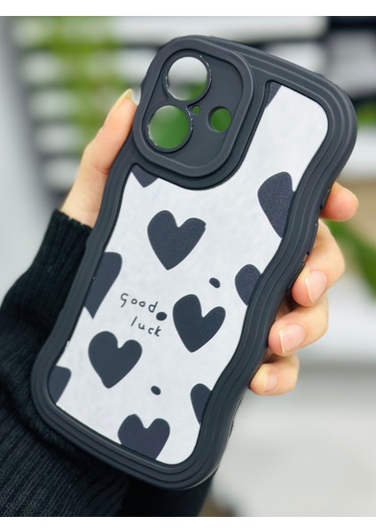 Iphone 16 Uyumlu Siyah Kalp Tasarımlı Aynalı Silikon Kılıf fırsatları