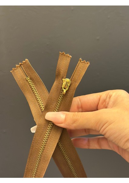 53X3 cm Kahverengi Dişli Fermuar