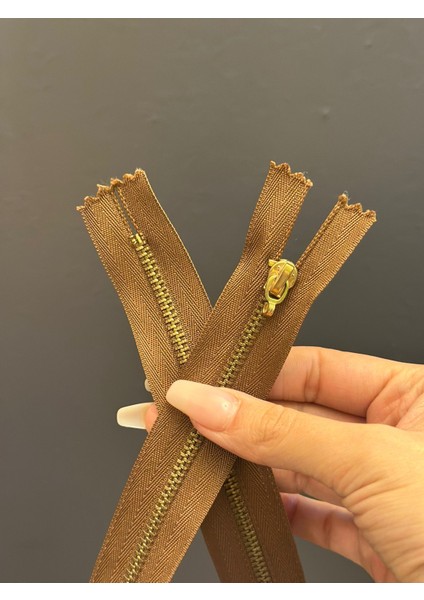 53X3 cm Kahverengi Dişli Fermuar modelleri