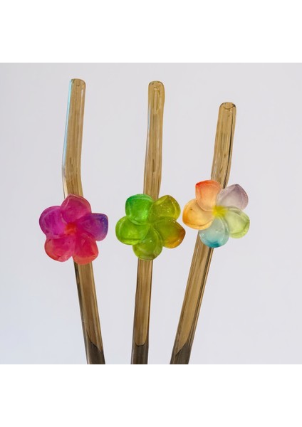 Cam Pipet Renkli Çiçek 1 Adet - Fuşya fiyatları