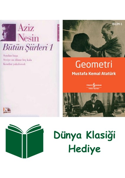 Aziz Nesin Bütün Şiirleri 1 + Geometri + Dünya Klasiği Hediye