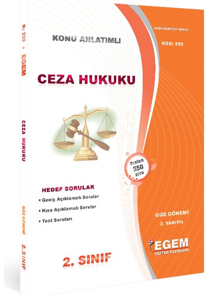 Aöf 2. Sınıf Ceza Hukuku Güz Dönemi Konu Anlatımlı Soru Bankası