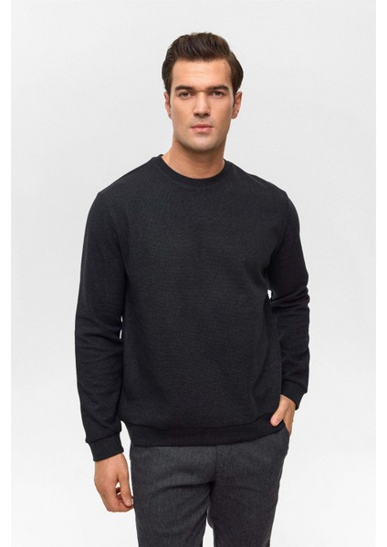 O Yaka Selanik Siyah Erkek Sweatshirt SW2013700010