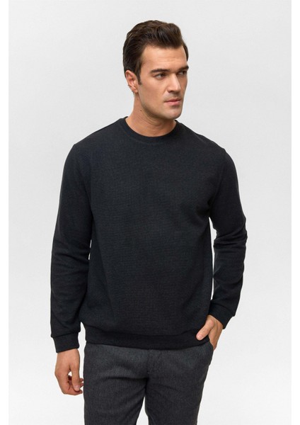 O Yaka Selanik Siyah Erkek Sweatshirt SW2013700010 fiyatları