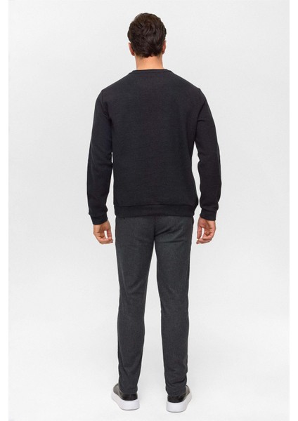 O Yaka Selanik Siyah Erkek Sweatshirt SW2013700010 indirimleri