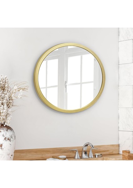 50,8 cm Çerçeveli Yuvarlak Ayna -, Yatak Odası, Antre, Oturma Odası Için Büyük Daire Aynası - Duvar Dekoru Için Büyük Dairesel Modern Ayna