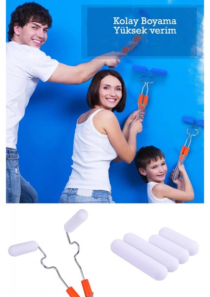 Nano Süngerli Damlatmaz Mobilya ve Duvar Boyama Rulosu Hem Köşe Hem Düz Zemin (K95) fırsatları