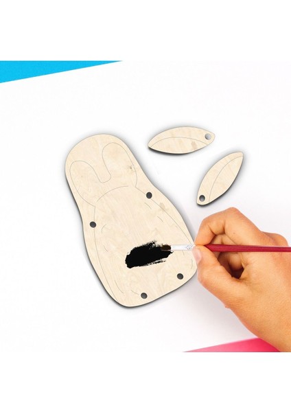 Penguen Ahşap Boyama Etkinlik Seti + Eğitici Çocuk Aktivite + Fırça + Akrilik Boya Kreş Okul Öncesi