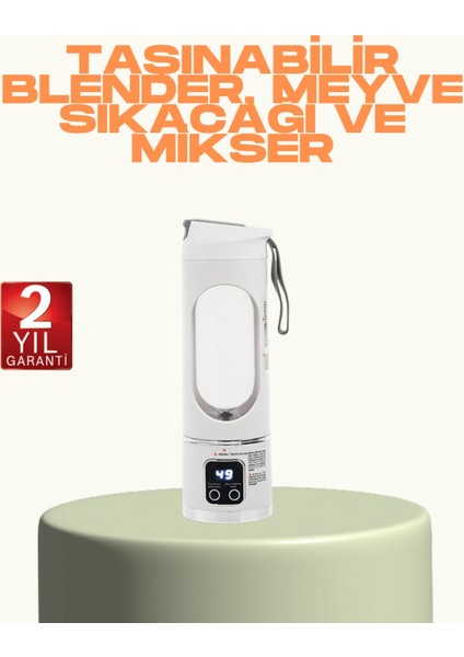 Şarjlı Taşınabilir Meyve Sıkacağı – 12 Bıçaklı Güçlü Blender