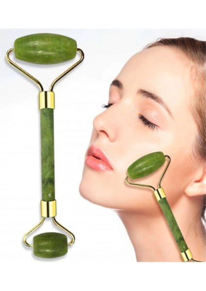 Özel Süngerli Kutusunda Kırılmaz Çift Taraflı 2li Cilt Yüz Masaj Aleti Jade Roller Yeşim Taşı (K95) fırsatları