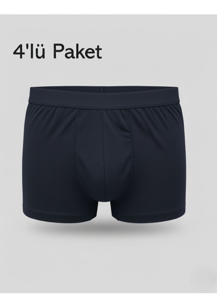 Erkek Boxer Şort Pamuklu Cotton 4'lü Paket Esnek Yumuşak Penye Slim Fit - Galaksi