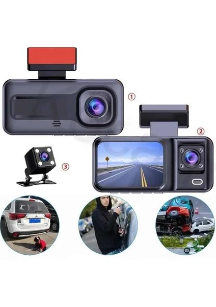 2 Inç Araç Içi Kameralı Ekran 1080P Full Hd Kaliteli Hafıza Kart Destekli modelleri