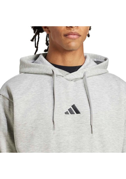 3 Stripes Fl Erkek Gri Kapüşonlu Sweatshirt fırsatları