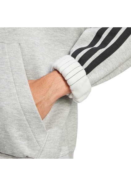 3 Stripes Fl Erkek Gri Kapüşonlu Sweatshirt indirimleri