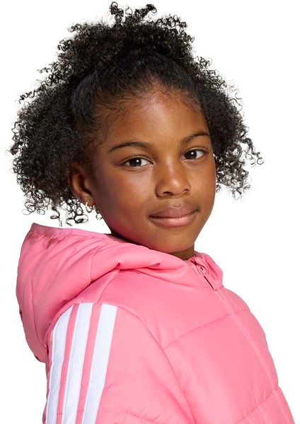 Essentials 3 Stripes Çocuk Pembe Kapüşonlu Ceket fırsatları