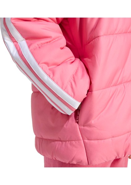 Essentials 3 Stripes Çocuk Pembe Kapüşonlu Ceket indirimleri