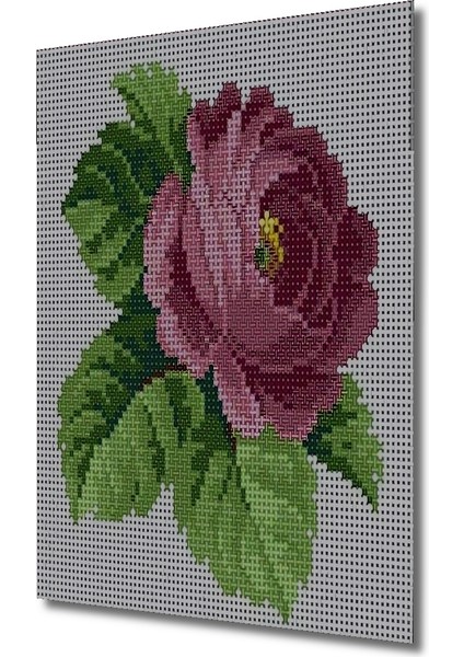 Ahşap Dekoratif Tablo Kanaviçe Çiçek Desenli Gül Bahçesi Dikdörtgen Tablo modelleri