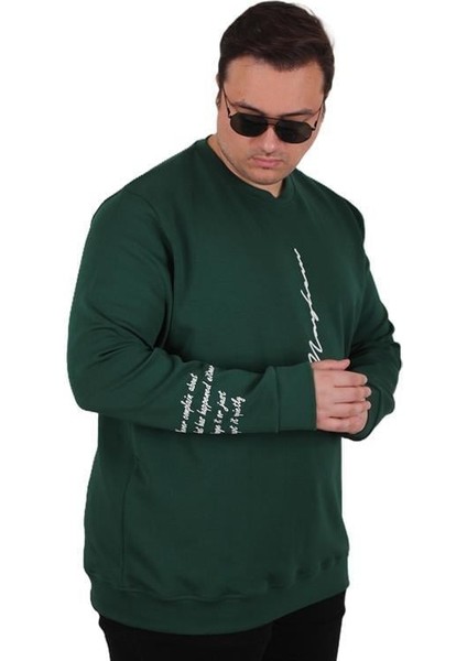 Büyük Beden Bisiklet Yaka Sweat Double Face 25707 Neftı