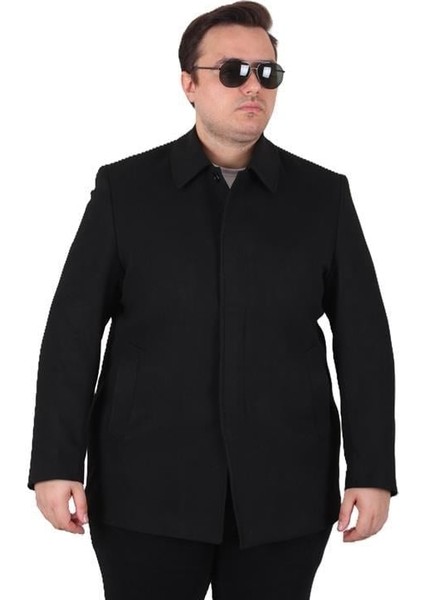 Erkek Büyük Beden Kaşmir Kaban 103008 Sıyah