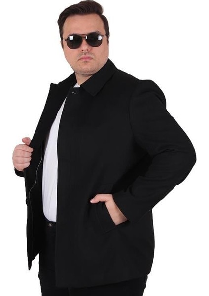 Erkek Büyük Beden Kaşmir Kaban 103008 Sıyah fiyatları