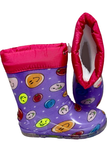 Içi Termal Tüylü Dışı Lastik Uzun Çizme Su Geçirmez Dayanıklı Kaymaz Taban (24-37 Numara)