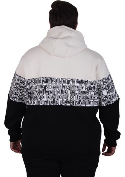 Büyük Beden Kapüşonlu 3ip Sweat Transforming 25713 Bej modelleri