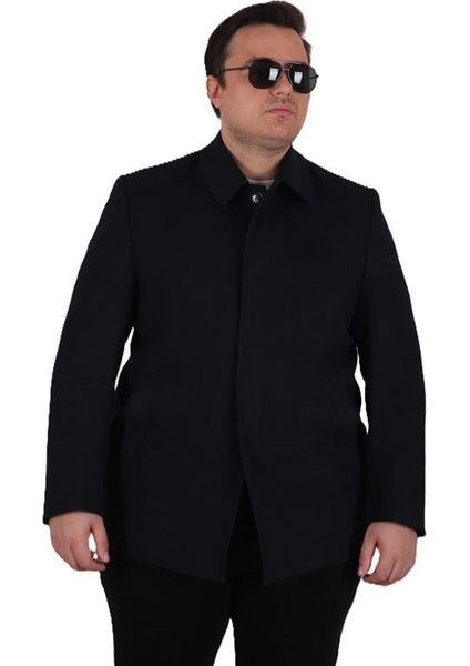 Erkek Büyük Beden Kaşmir Kaban 103008 Lacıvert