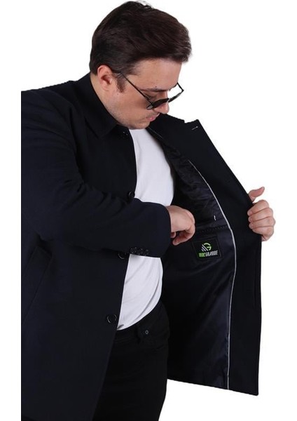 Erkek Büyük Beden Kaşmir Kaban 103008 Lacıvert modelleri