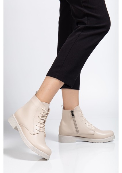 165-225 Bej Cilt Bağcıklı Fermuarlı Günlük Kadın Bot modelleri