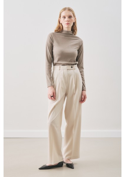 Classıc Pileli Pantolon Bej