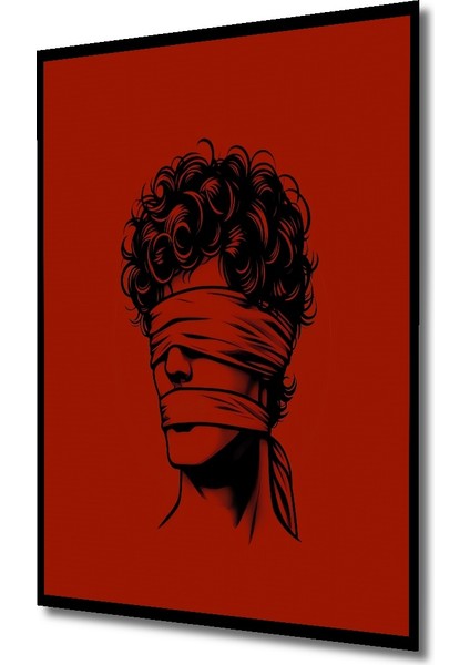 Gızemlı Kara Kalem Görünümlü Modern Sanat Ahşap Dekoratif Tablo Dikdörtgen Tablo indirimleri