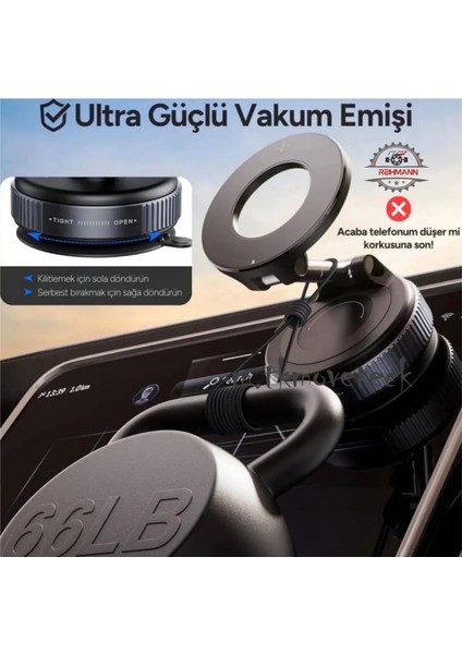 Ford Fiesta 2018-2019-2020-2021-2022-2023-2024-2025 Araç Içi Telefon Tutucu,mıknatıslı,vakumlu,kilitlenebilen Oto Telefon Sabitleme