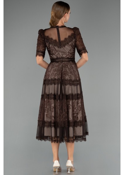 Kısa Kol Midi Davet Elbisesi ABK1388 fiyatları