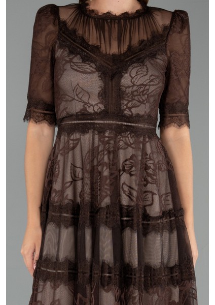 Kısa Kol Midi Davet Elbisesi ABK1388 modelleri