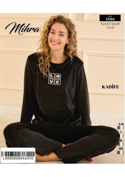 Kadın Kışlık Bisiklet Yaka Kadife Pijama Takımı 13166S - 1 Adet fiyatları