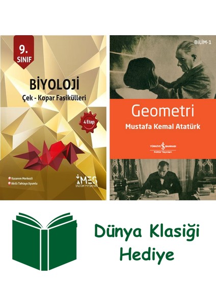9.sınıf Biyoloji Çek - Kopar Fasikülleri 4 Etap + Geometri + Dünya Klasiği Hediye