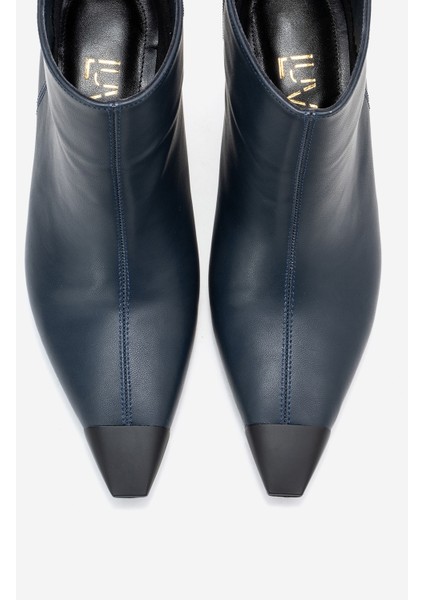 Rassel Lacivert Cilt Mat Burunlu Kadın Ince Topuklu Bot fiyatları