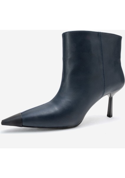 Rassel Lacivert Cilt Mat Burunlu Kadın Ince Topuklu Bot fırsatları