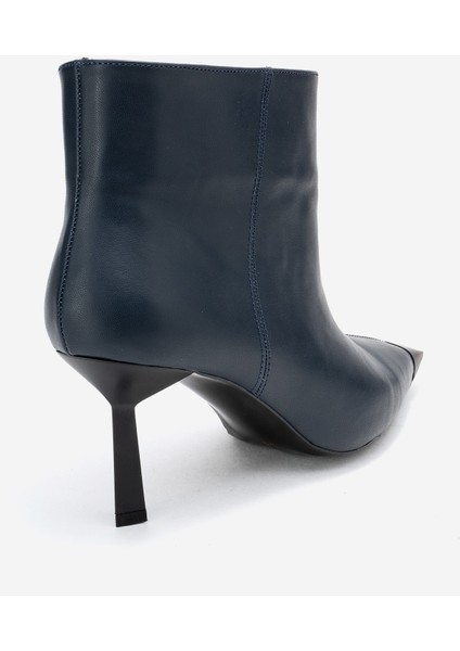 Rassel Lacivert Cilt Mat Burunlu Kadın Ince Topuklu Bot indirimleri
