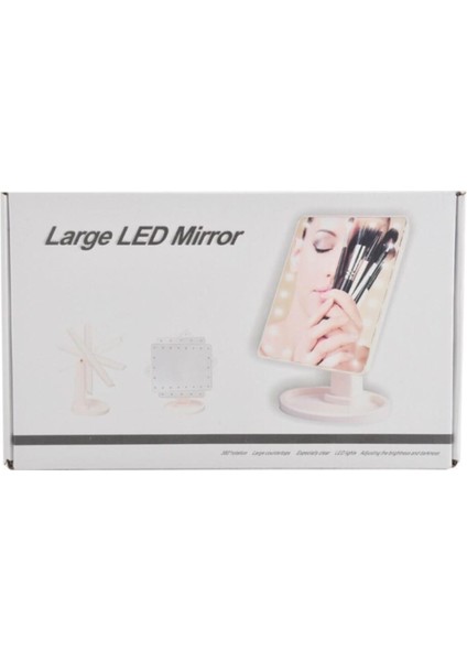 22 Ledli 360 Derece Dönebilen LED Işıklı Masaüstü Makyaj Aynası fiyatları