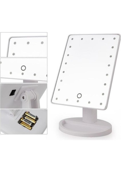 22 Ledli 360 Derece Dönebilen LED Işıklı Masaüstü Makyaj Aynası indirimleri