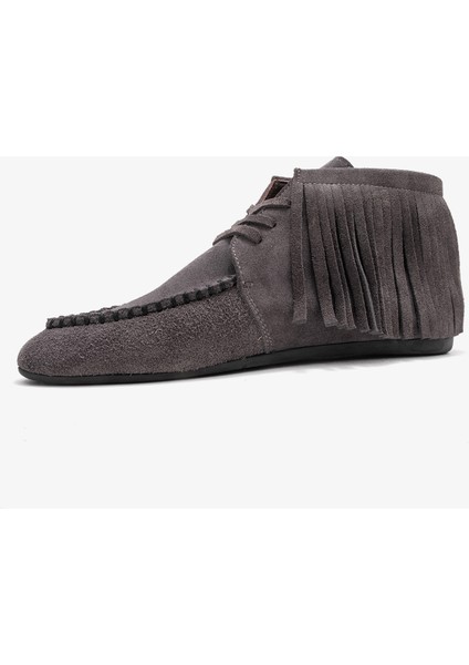 Raux Füme Süet Hakiki Deri Saçaklı Kadın Bilekte Bot fırsatları