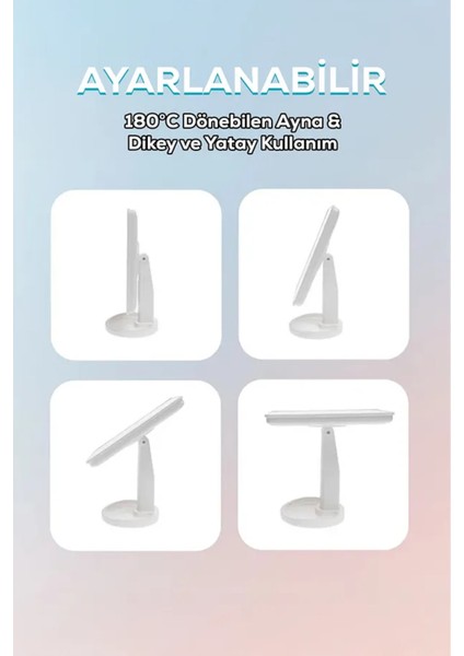 Ayarlanabilir Hazneli 16 LED Işıklı Makyaj Aynası USB Girişli Pilli indirimleri