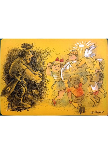 Wolfgang Schlegel 29X21CM Orijinal Karikatür Tablo modelleri