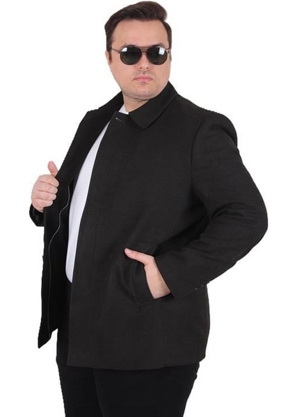 Erkek Büyük Beden Kaşmir Kaban 103008 Kahverengi fiyatları