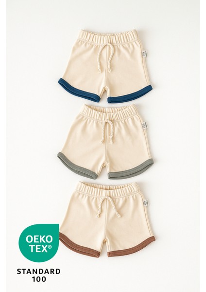 Ocean 3lü %100 Pamuk Lastikli Bebek Şort Set modelleri