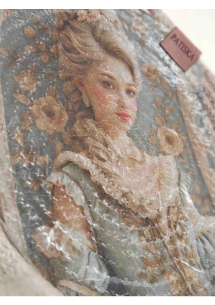 El Yapımı Jüt Duvar Dekoru – Vintage Kadın Figürlü Dekopaj Tablo | Patiska Tasarım fiyatları