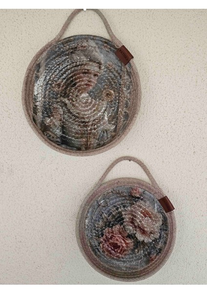 El Yapımı Jüt Duvar Dekoru – Vintage Kadın Figürlü Dekopaj Tablo | Patiska Tasarım fırsatları