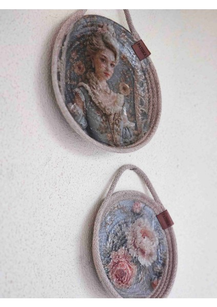 El Yapımı Jüt Duvar Dekoru – Vintage Kadın Figürlü Dekopaj Tablo | Patiska Tasarım indirimleri